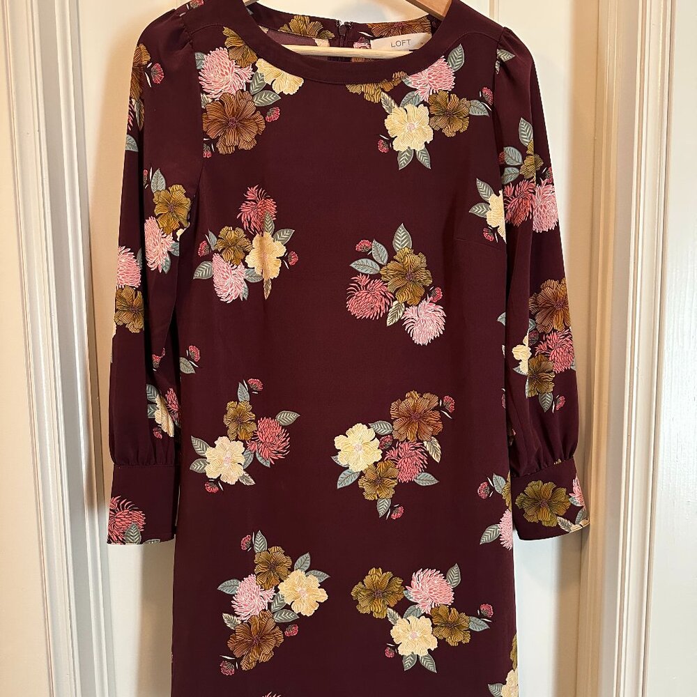 LOFT Floral Shift Dress, 6P